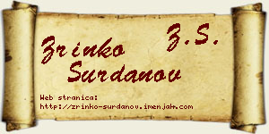 Zrinko Surdanov vizit kartica